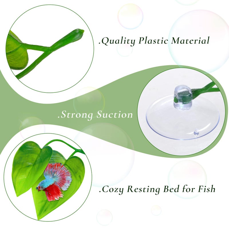 URATOT 4 Pack Betta Fish Leaf Pad Simulating The Natural Habitat for Betta Spawning Grounds Breeding Resting Bed - Image 4